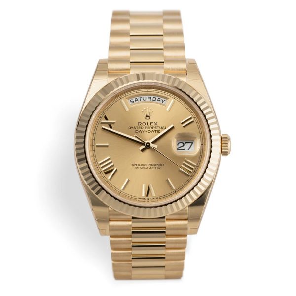 DAY-DATE 40MM President 18K Yellow Gold Silver Roman Dial - Image 4