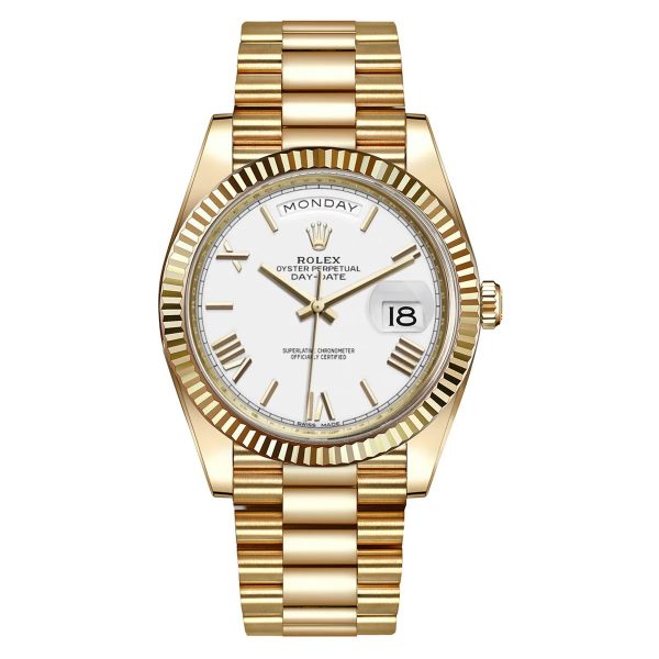 DAY-DATE 40MM President 18K Yellow Gold Silver Roman Dial