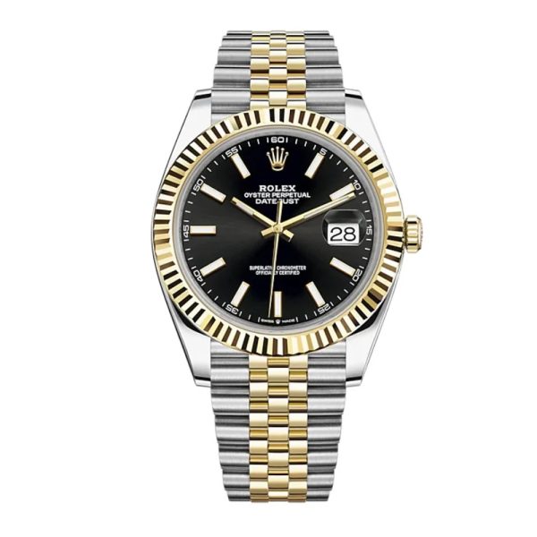 Datejust 41 Two Tone Oystersteel and yellow gold Black Dial 126333-0014