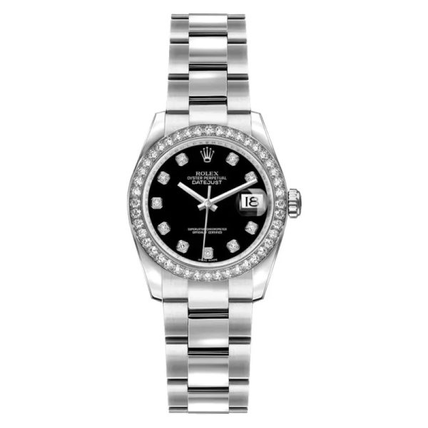 Lady-Datejust 26 Black Dial Women's Watch 179384-0002