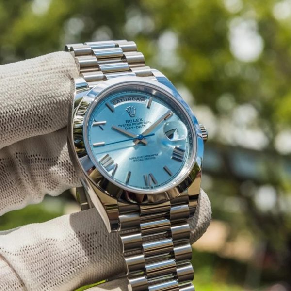 Oyster Perpetual Day-Date President 40mm in Platinum with Ice-Blue Dial Men's Watch 228236-0012 Unworn - Image 2