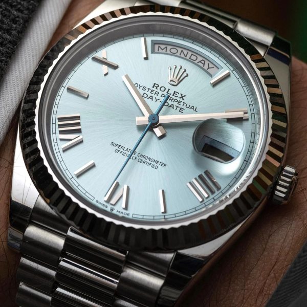 Oyster Perpetual Day-Date President 40mm in Platinum with Ice-Blue Dial Men's Watch 228236-0012 Unworn - Image 4