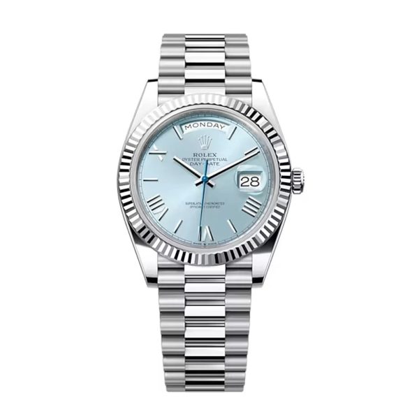 Oyster Perpetual Day-Date President 40mm in Platinum with Ice-Blue Dial Men's Watch 228236-0012 Unworn