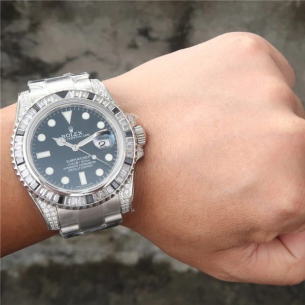 Submariner Silver Black Diamond 40mm - Image 3