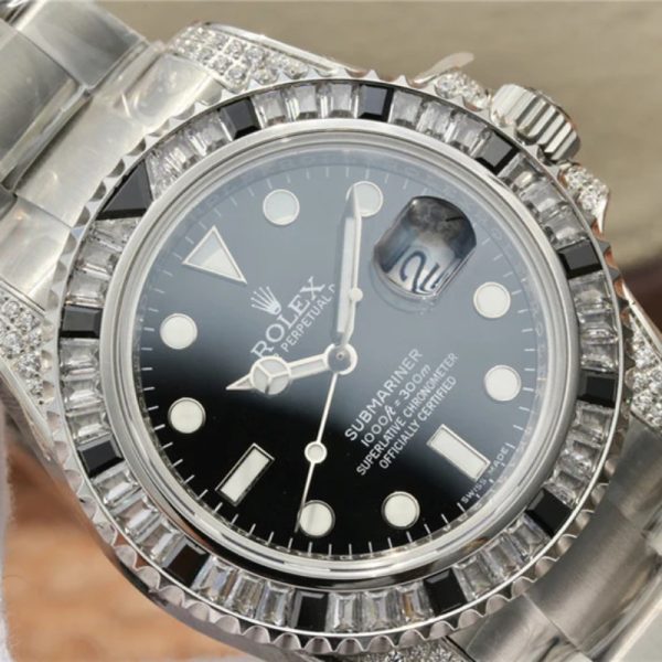 Submariner Silver Black Diamond 40mm - Image 9